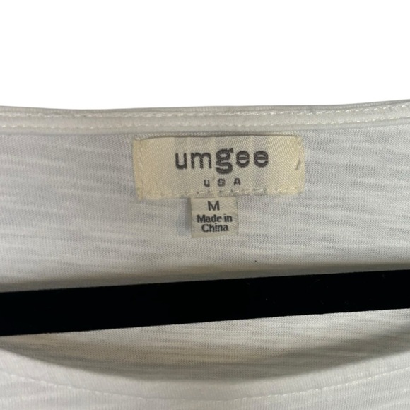 Umgee Cotton White Fringe Short Sleeve Tunic Top Size M - Picture 2 of 9